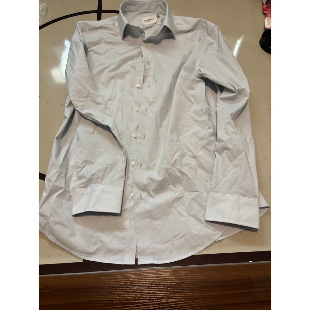 Goodfellow & Co Mens Standard Fit Long Sleeve Button Down Dress ShirtLightBlue M